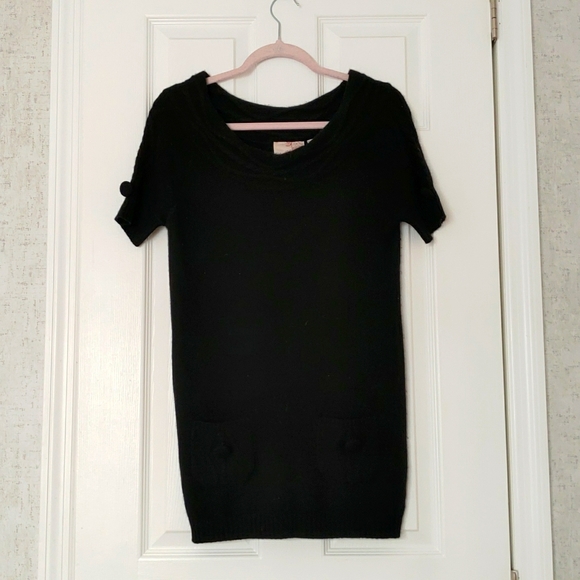 Emma and posh cashmere sweater short sleeves Medium black - Picture 1 of 6